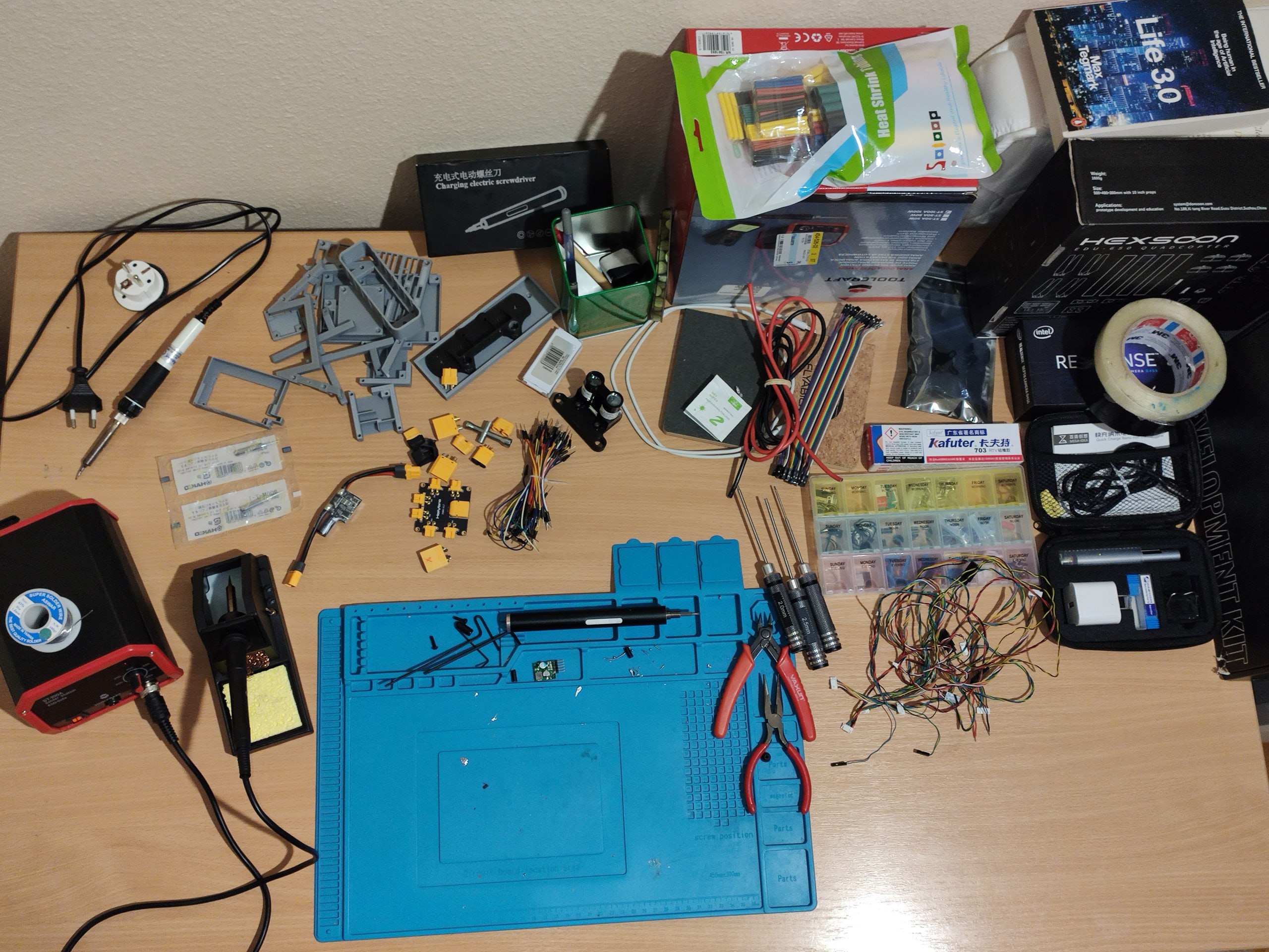 Workshop — soldering station and components
